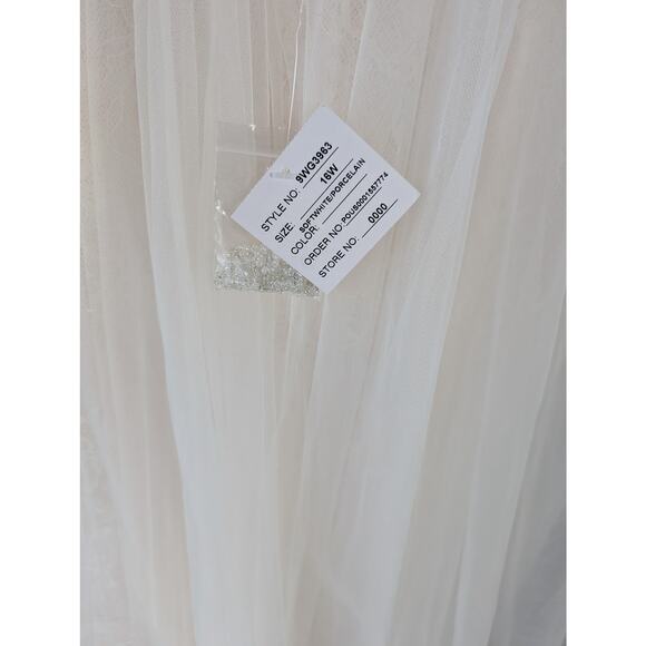 NWT Blush Pink Cross Back Wedding Gown Sz. 14/16 - Picture 11 of 16